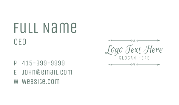 Classy Script Wordmark Business Card Design Image Preview