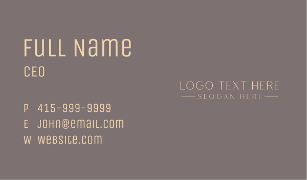 Luxury Fashion Brand Wordmark Business Card Design Image Preview