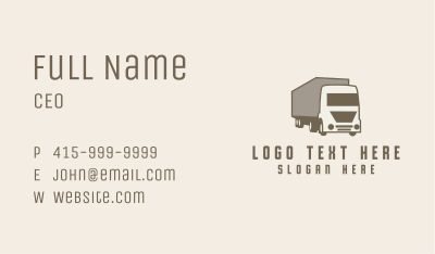 Logistics Trailer Truck Business Card