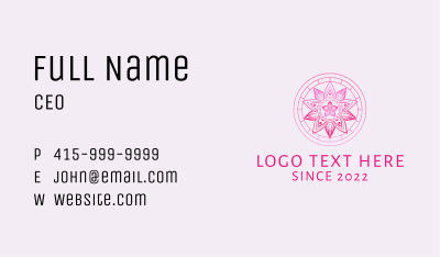 Pink Mandala Flower Business Card