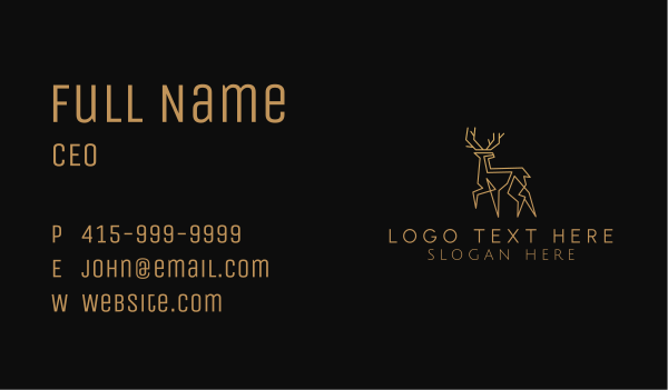 Deluxe Golden Deer Business Card Design Image Preview