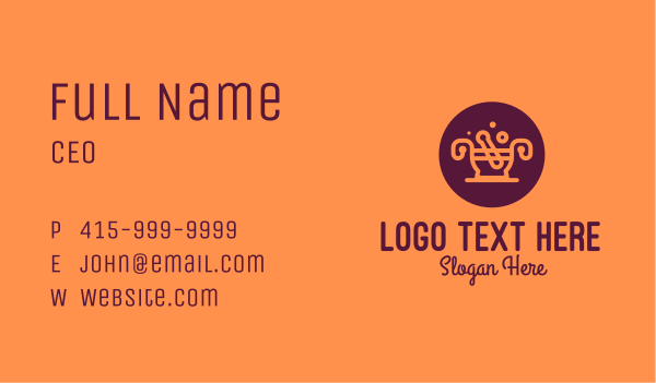 Orange Mortar & Pestle Business Card Design Image Preview