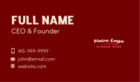 Classic Funky Wordmark Business Card Image Preview
