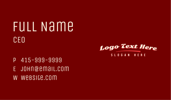 Classic Funky Wordmark Business Card Design Image Preview