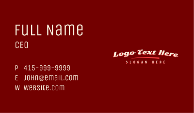 Classic Funky Wordmark Business Card Image Preview