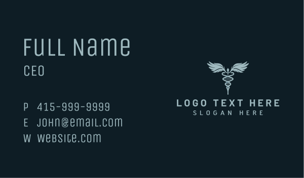 Medical Science Caduceus Business Card Design Image Preview