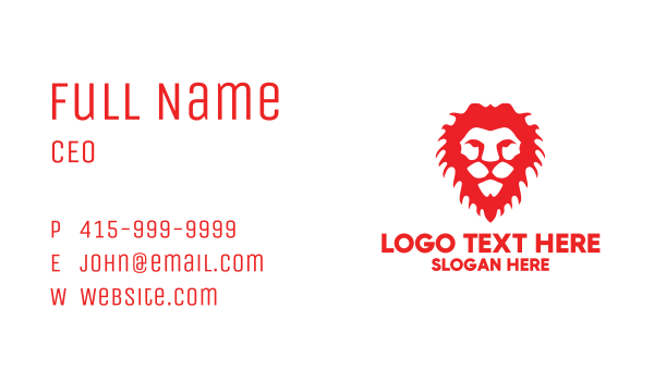 Red Lion Head Business Card Design Image Preview
