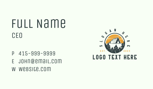 Camping Nature Badge Business Card Design Image Preview
