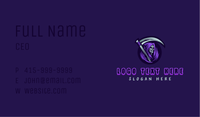 Skull Grim Reaper Business Card Image Preview