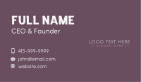 Minimal Fancy Wordmark Business Card Image Preview