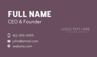 Minimal Fancy Wordmark Business Card Preview