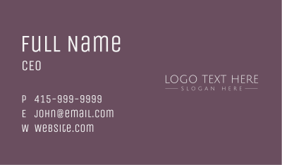 Minimal Fancy Wordmark Business Card Image Preview