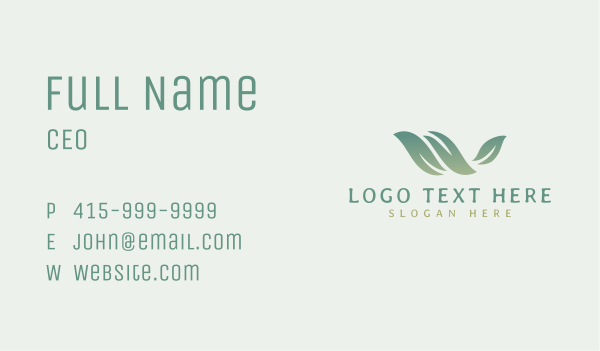 Eco Plant Letter W Business Card Design Image Preview
