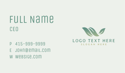 Eco Plant Letter W Business Card Image Preview