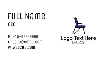 Blue Office Chair Furniture Business Card Image Preview