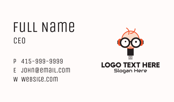 Geek Flash Drive Business Card Design Image Preview