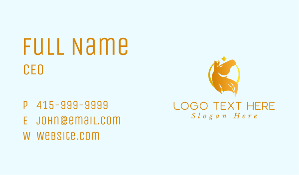 Gold Star Horse Business Card Design Image Preview