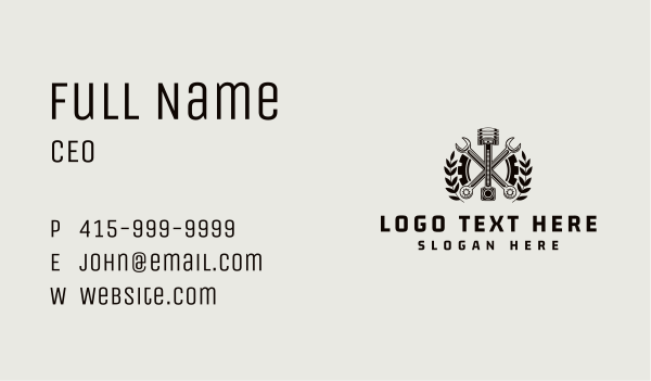 Mechanic Piston Wrench Business Card Design Image Preview