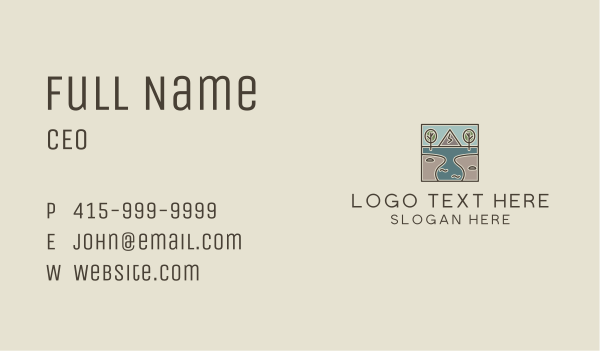 Outdoor Travel Lagoon  Business Card Design Image Preview