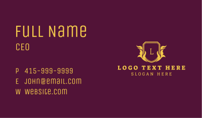 Wreath Shield Hotel Business Card Image Preview