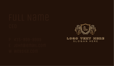 Luxury Lion Shield Business Card Image Preview