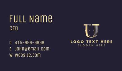 Gold Interior Design Firm Business Card Image Preview