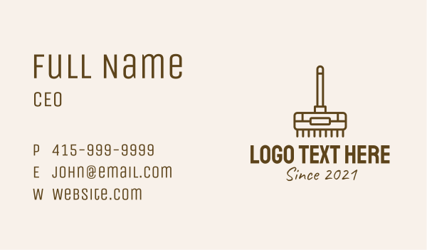 Brown Cleaning Broom  Business Card Design Image Preview