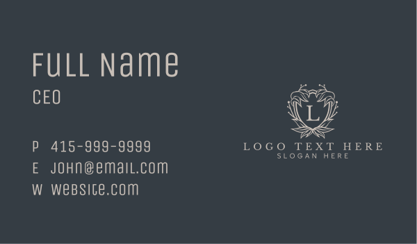 Elegant Wreath Lettermark Business Card Design Image Preview