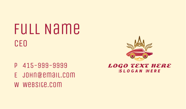 Luxury Car Crown Business Card Design Image Preview