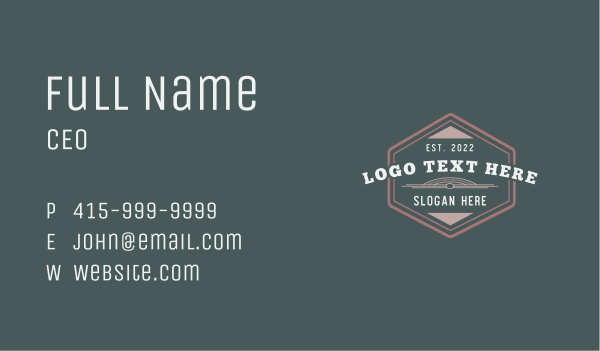 Vintage Hexagon Firm Business Card Design Image Preview