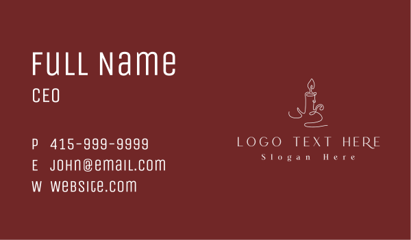 Elegant Candle Flame Business Card Design Image Preview