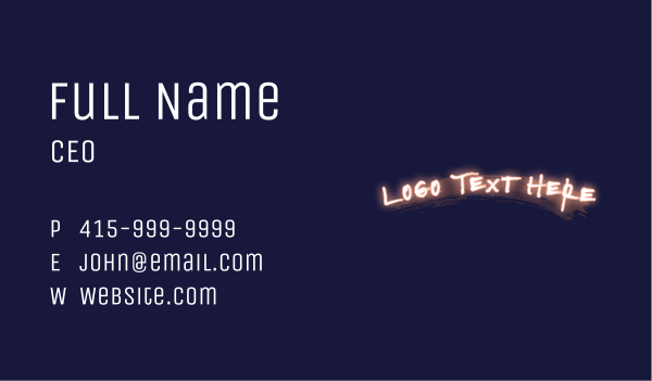 Glowing Graffiti Wordmark Business Card Design Image Preview