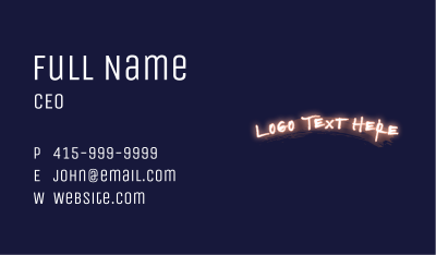 Glowing Graffiti Wordmark Business Card Image Preview