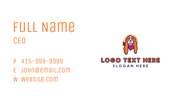 Basset Hound Dog Veterinary Business Card Design Image Preview