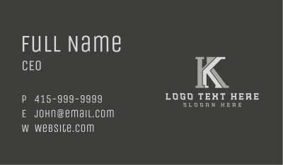 Property Architect Letter K Business Card Image Preview