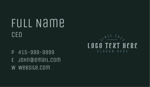 Gothic Brand Wordmark Business Card Design Image Preview