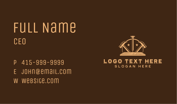 Woodworking Carpentry Builder Business Card Design Image Preview