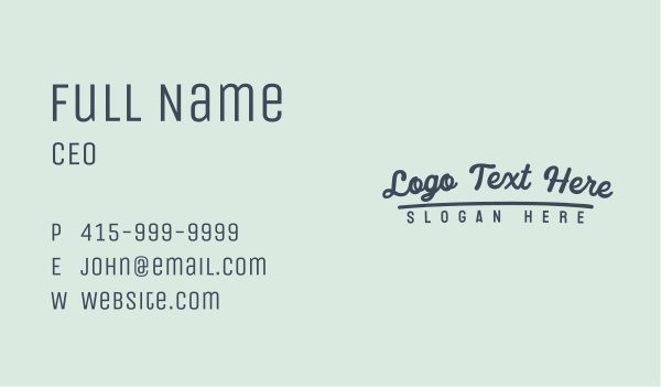 Funky Business Wordmark Business Card Design Image Preview