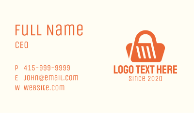 Orange Shopping Bag Business Card Image Preview