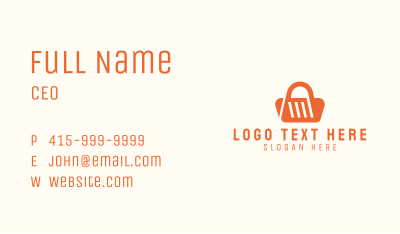 Orange Shopping Bag Business Card Image Preview