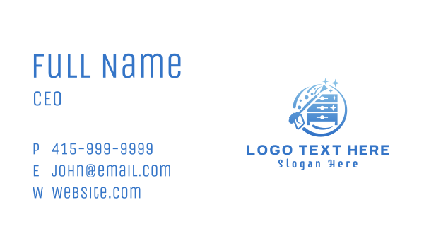 Blue Cleaning Pressure Washer Business Card Design Image Preview