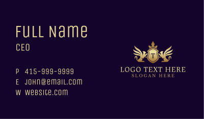 Golden Elegant Griffin Lettermark Business Card Image Preview