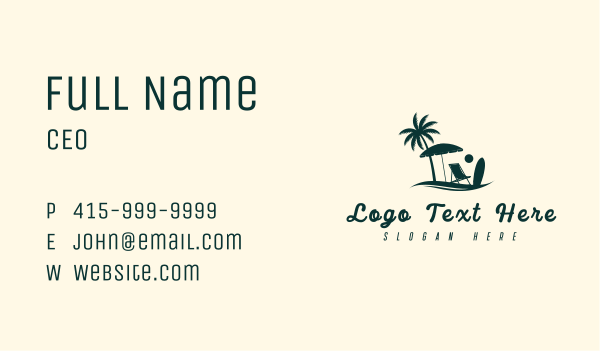 Summer Beach Chair Business Card Design Image Preview