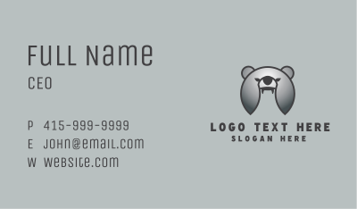 Silver Helmet Bear Business Card Image Preview