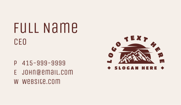 Mountain Sun Trekking Business Card Design Image Preview