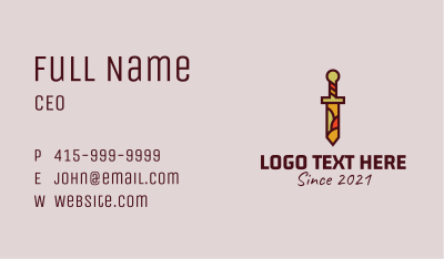 Multicolor Dagger Sword Business Card Image Preview