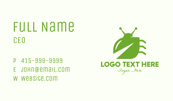 Green Leaf Bug Business Card Design Image Preview