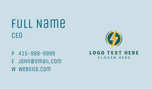 Electrical Bolt Electricity Business Card Design Image Preview