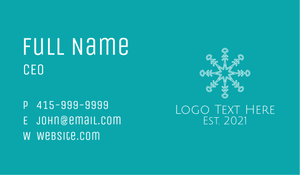 White Star Snowflake Business Card Design Image Preview