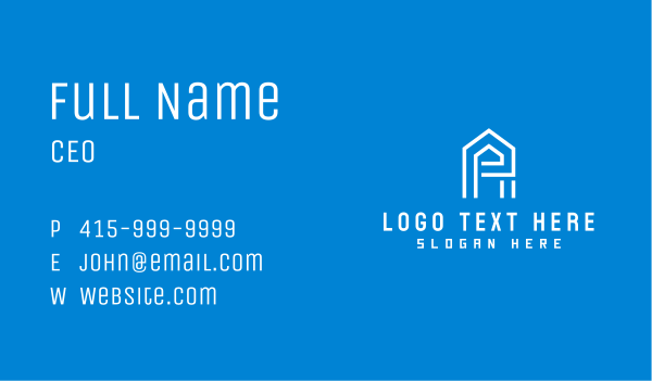 Simple Letter E House  Business Card Design Image Preview